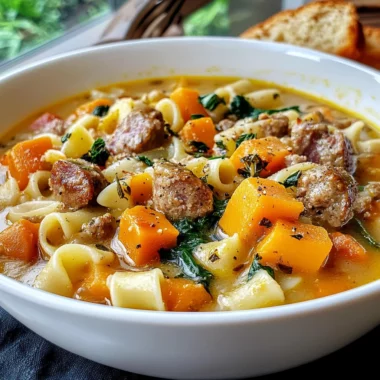 Roasted Butternut and Sausage Soup