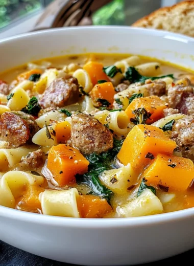 Roasted Butternut and Sausage Soup