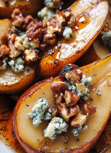 Roasted Pears with Blue Cheese, Walnuts and Honey Recipe