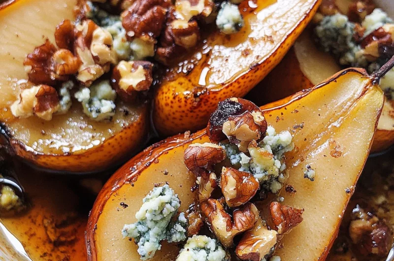 Roasted Pears with Blue Cheese, Walnuts and Honey Recipe