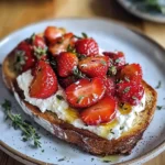 Roasted Strawberry Whipped Ricotta Toast