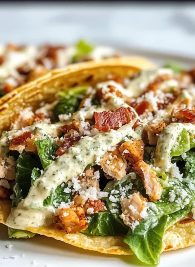 Smash Chicken Caesar Tacos
