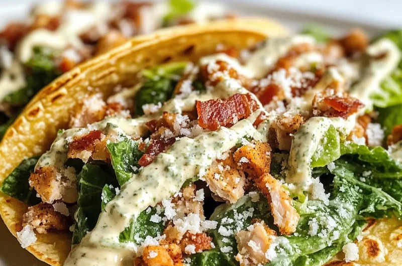 Smash Chicken Caesar Tacos