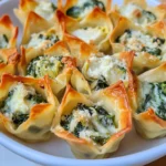 Spinach and Artichoke Wonton Cups