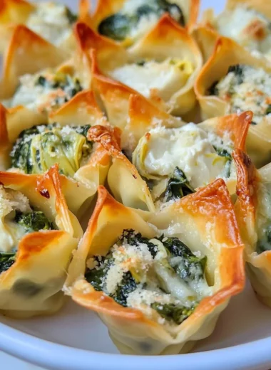 Spinach and Artichoke Wonton Cups