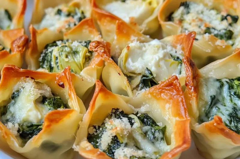 Spinach and Artichoke Wonton Cups