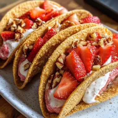 Strawberry Crunch Cheesecake Tacos