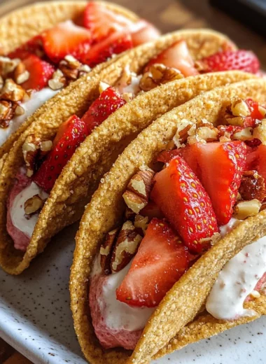 Strawberry Crunch Cheesecake Tacos