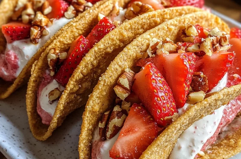 Strawberry Crunch Cheesecake Tacos