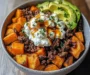 Sweet Potato Beef Bowl with Hot Honey and Cottage Cheese Recipe (Viral TikTok Recipe!)