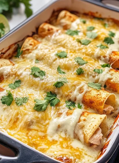 38g Protein Chicken Enchiladas with Dreamy White Sauce