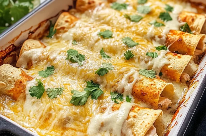 38g Protein Chicken Enchiladas with Dreamy White Sauce
