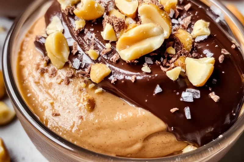 5 INGREDIENT CHOCOLATE COVERED PEANUT BUTTER MOUSSE (Dairy-Free, Refined Sugar-Free)