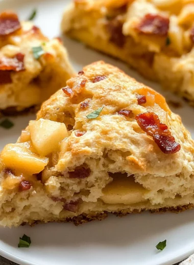 Air Fryer Apple Cheddar Bacon Scones