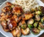 Air Fryer Sweet Chili Chicken and Brussels Sprouts