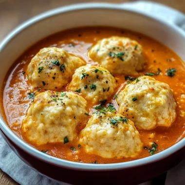 Best Tomato Soup with Cheddar Bay Dumplings