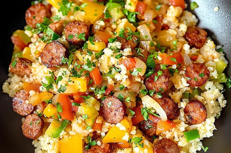 Cajun Sausage Cauliflower Rice (Keto & Low Carb)