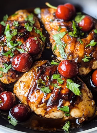 Cherry Balsamic Glazed Chicken