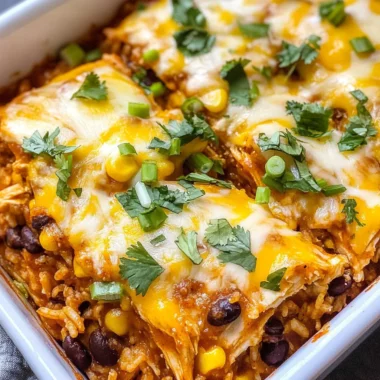 Chicken Enchilada Rice Casserole
