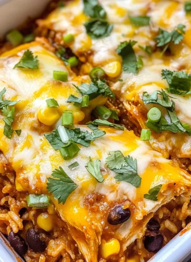 Chicken Enchilada Rice Casserole