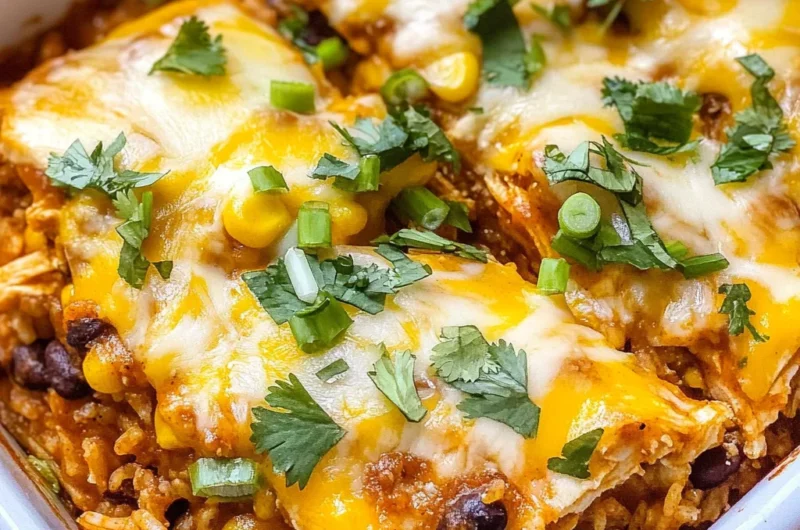 Chicken Enchilada Rice Casserole