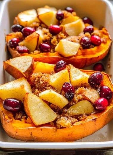 Cranberry Apple Twice-Baked Sweet Potatoes