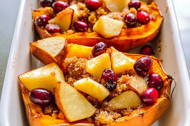 Cranberry Apple Twice-Baked Sweet Potatoes
