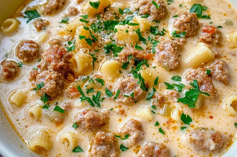 Creamy Parmesan Italian Sausage Ditalini Soup Recipe
