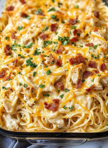 Creamy Southern Spaghetti Bake