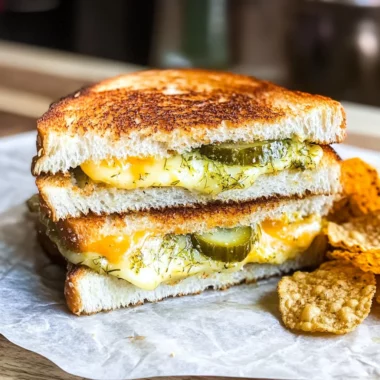 Crispy Dill Pickle Grilled Cheese Sandwich - theamazingfood