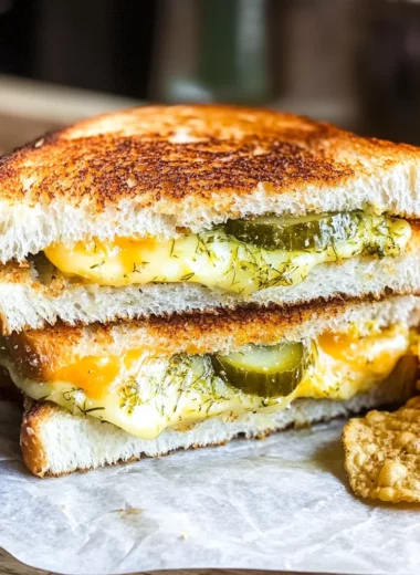 Crispy Dill Pickle Grilled Cheese Sandwich - theamazingfood