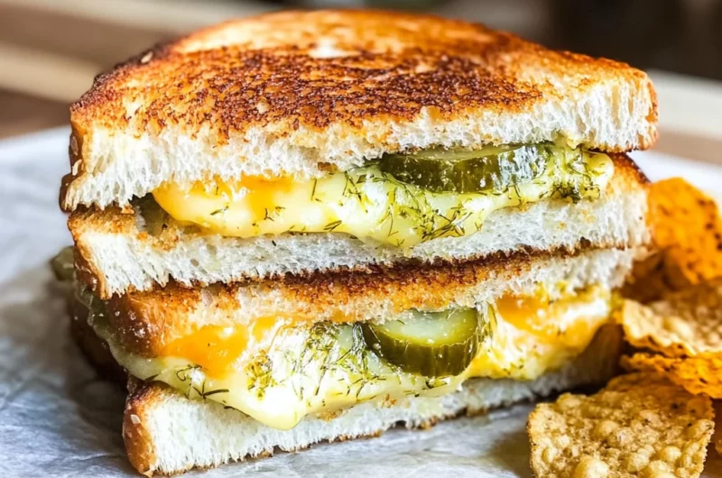Crispy Dill Pickle Grilled Cheese Sandwich - theamazingfood