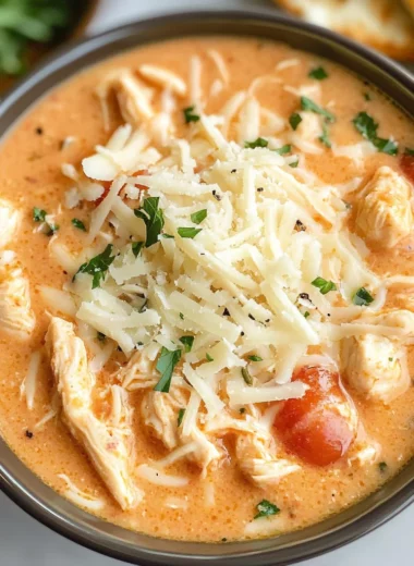 Crock Pot Creamy Chicken Parmesan Soup