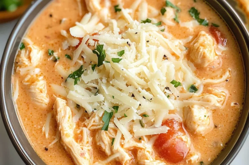 Crock Pot Creamy Chicken Parmesan Soup