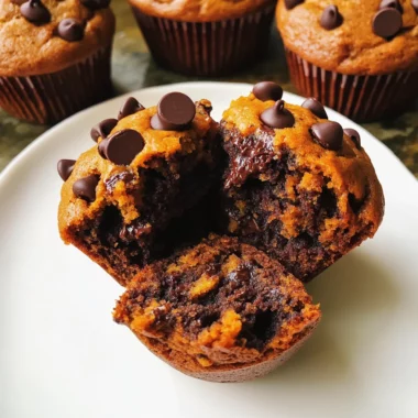 Double Chocolate Pumpkin Muffins