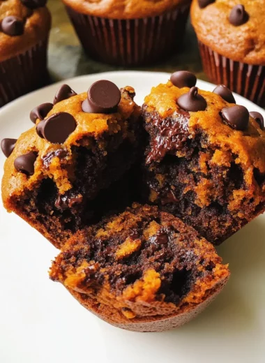 Double Chocolate Pumpkin Muffins