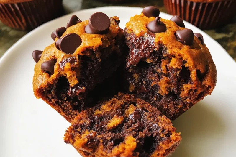 Double Chocolate Pumpkin Muffins