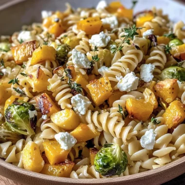 Fall Pasta Salad with Butternut Squash and Brussels