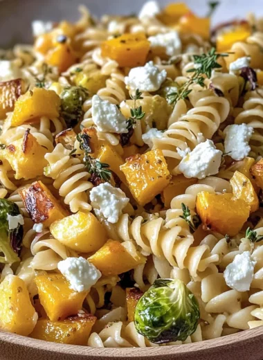 Fall Pasta Salad with Butternut Squash and Brussels
