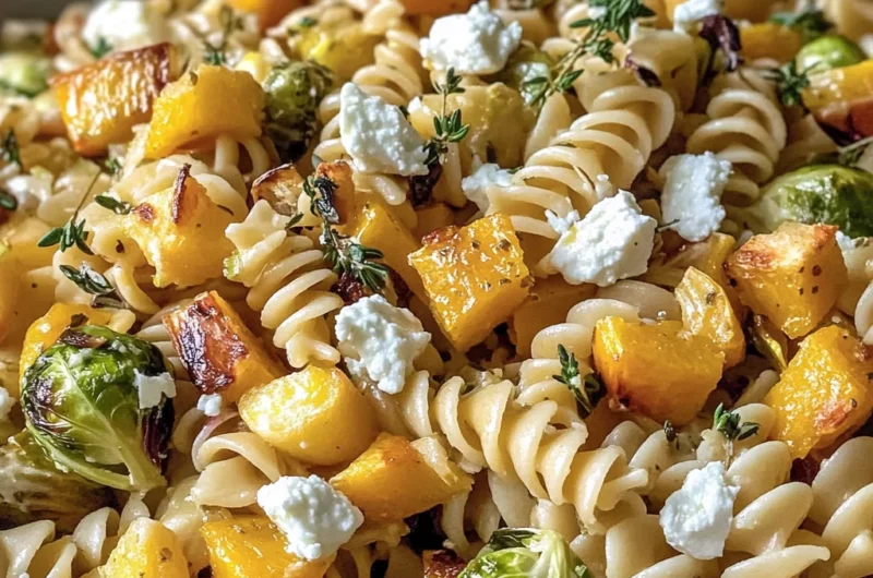 Fall Pasta Salad with Butternut Squash and Brussels