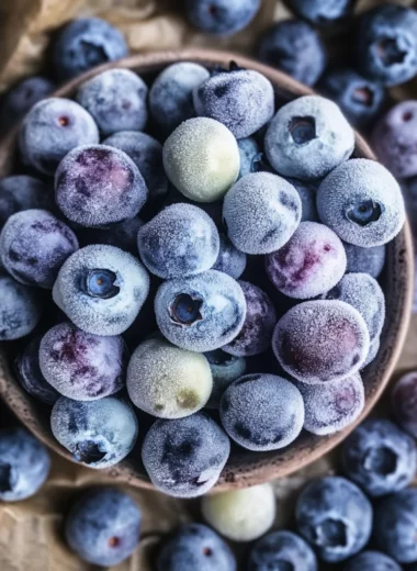 Frozen Yogurt Covered Blueberries