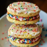 Funfetti Shortbread Sandwich Cookies with Frosting