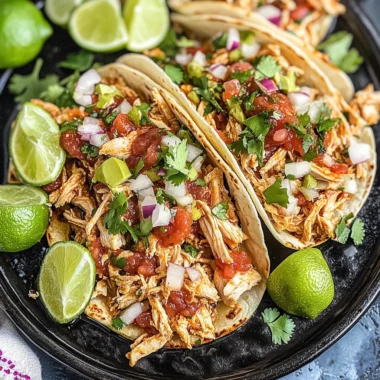 Healthy Crockpot Chicken Tacos