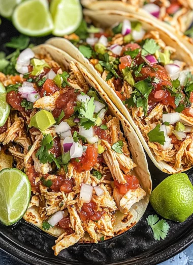 Healthy Crockpot Chicken Tacos