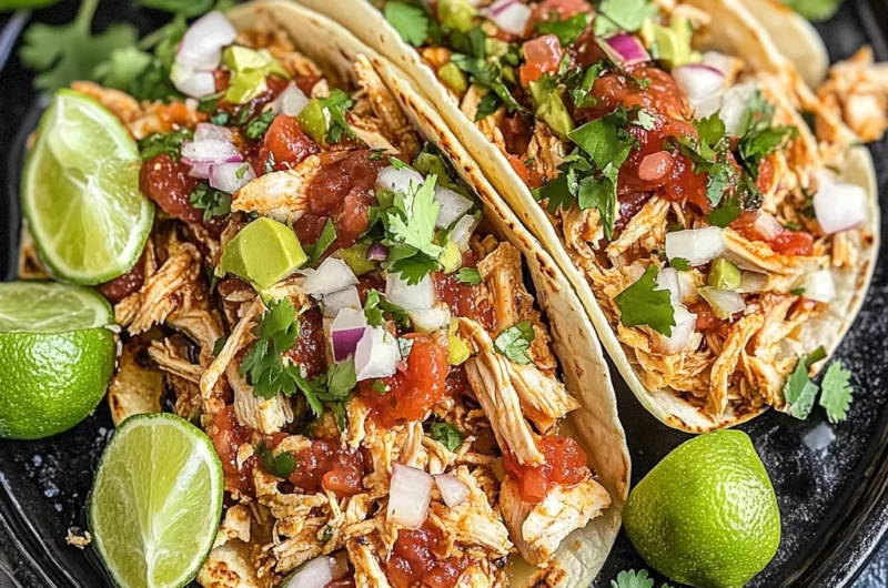 Healthy Crockpot Chicken Tacos