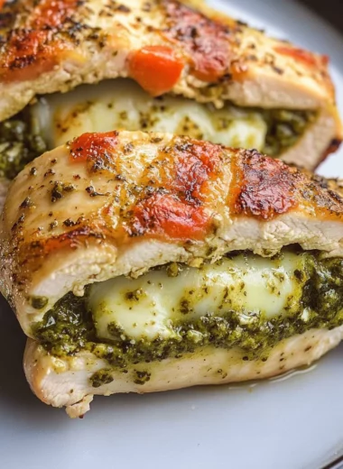 Healthy Pesto Stuffed Chicken Breast