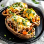 High Protein Ground Turkey Stuffed Sweet Potato
