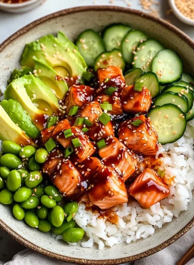 Honey Sriracha Salmon Bowls