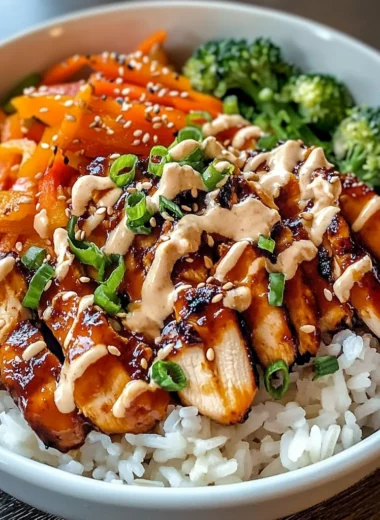 Korean BBQ Chicken Bowls with Gochujang Cream Sauce Awaits!