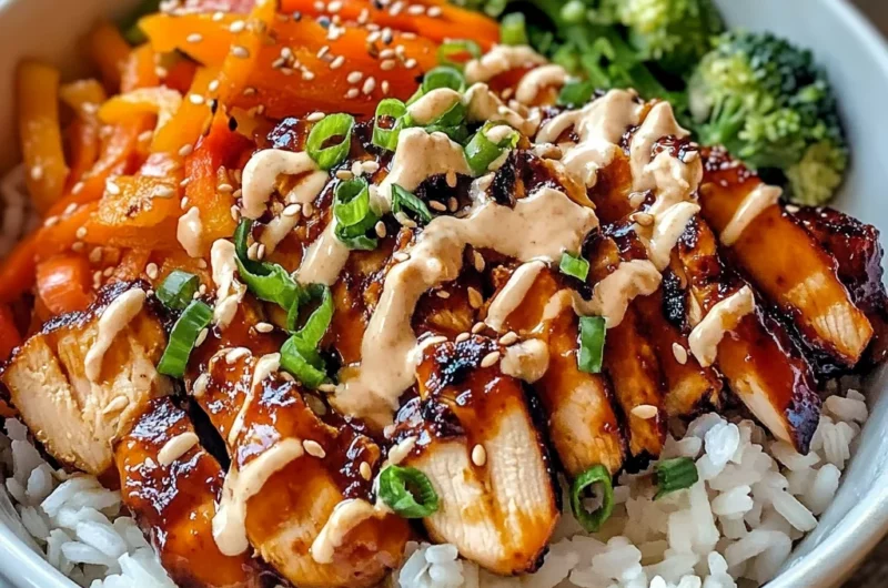 Korean BBQ Chicken Bowls with Gochujang Cream Sauce Awaits!